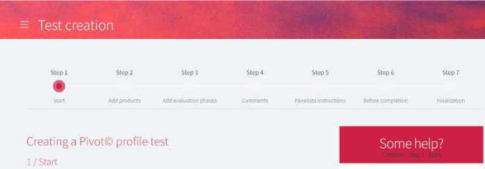 Setting up a Pivot© Profile Test in Tastelweb©