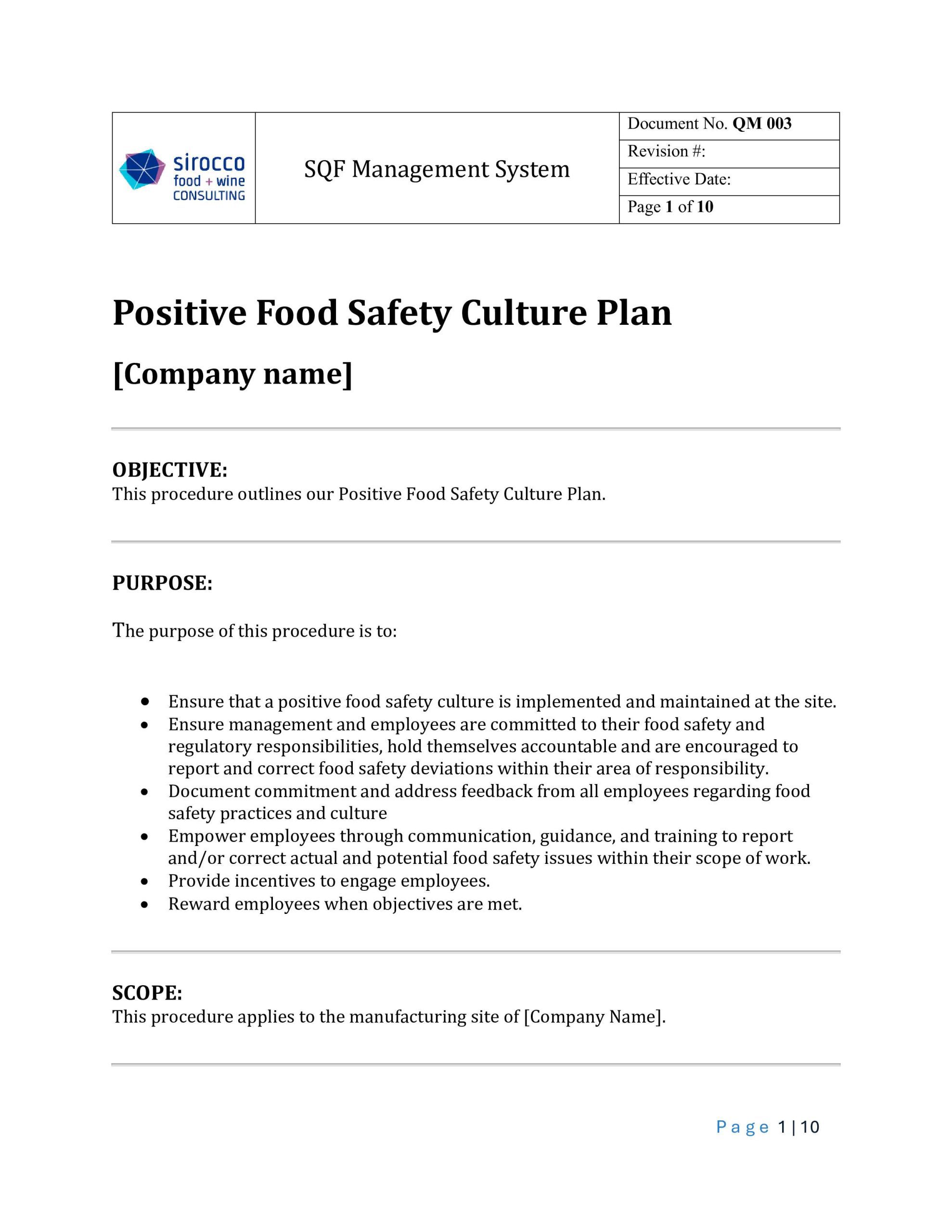 SQF10 Change Management System